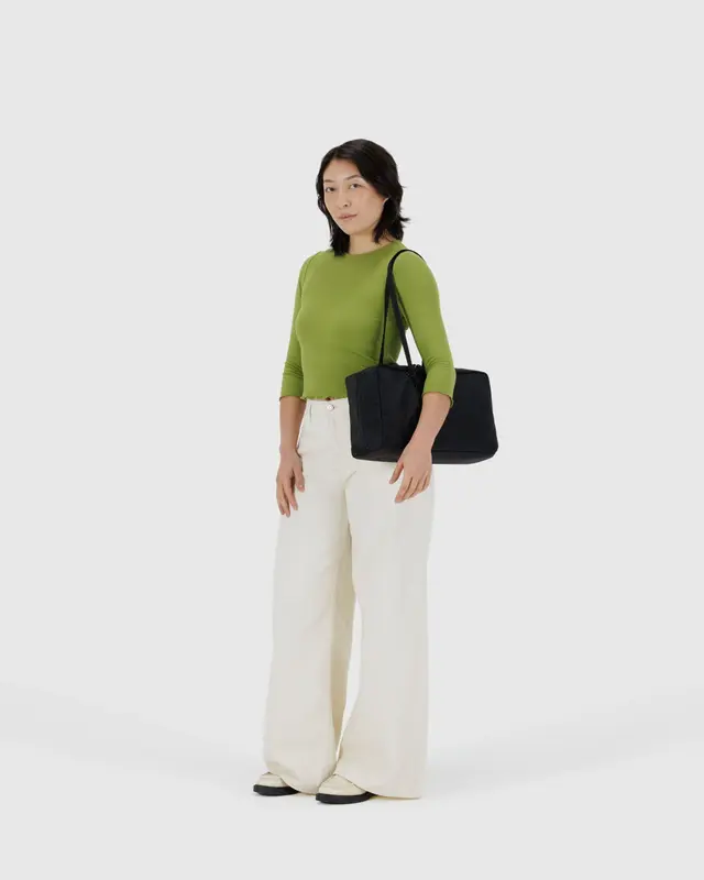 Medium Nylon Bowler Bag - Black - Baggu | SLOW DOWN